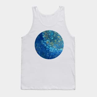 Blue and Yellow / Acrylic Pouring Tank Top